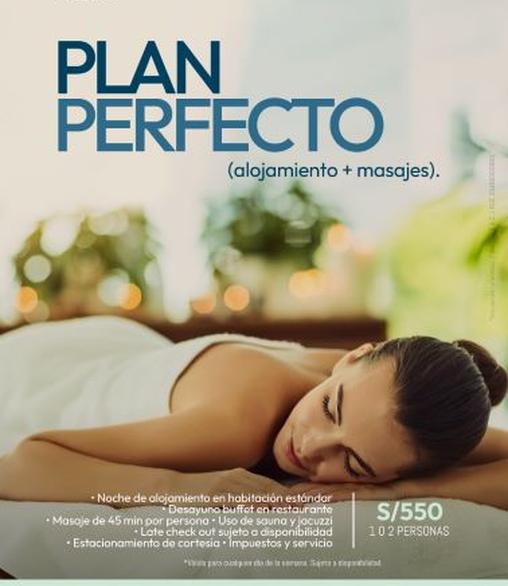 Plan perfecto (aloj + masajes)  Sonesta Arequipa